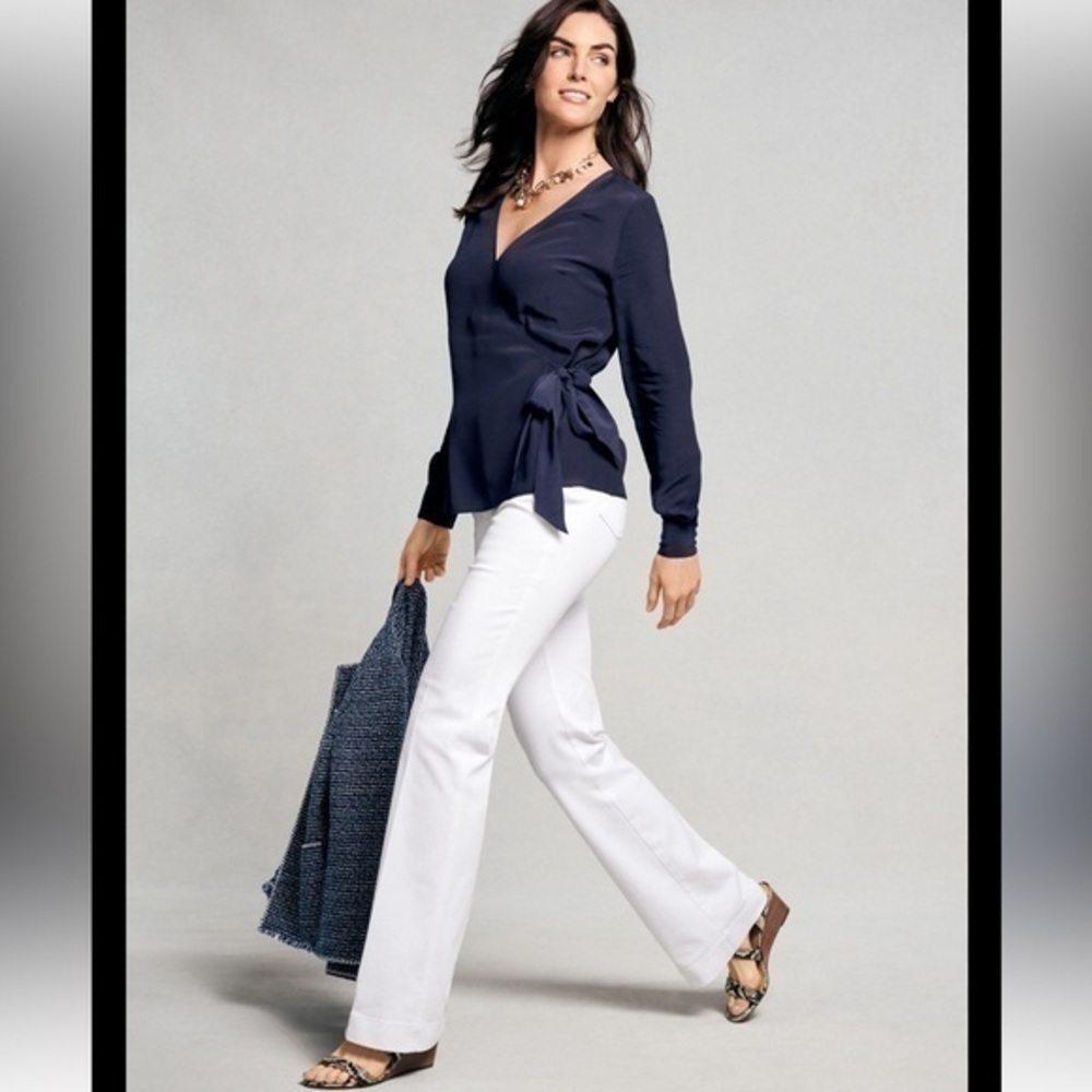 Talbots poet sleeve wrap top